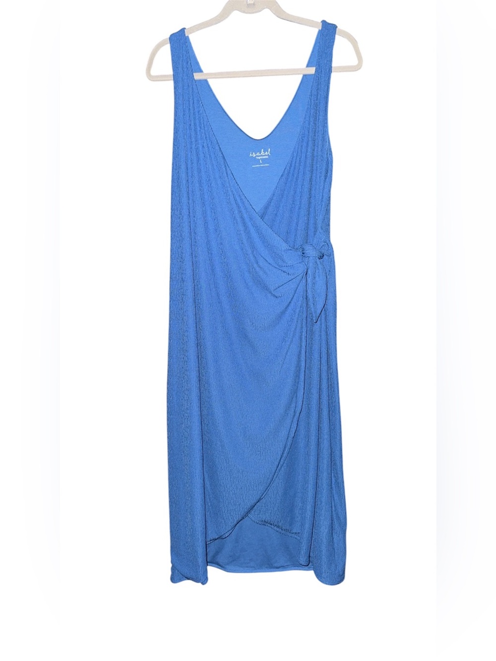 Large Ingrid & Isabel Sleeveless Wrap Maternity Midi Dress COBALT BLUE, - Picture 2 of 7